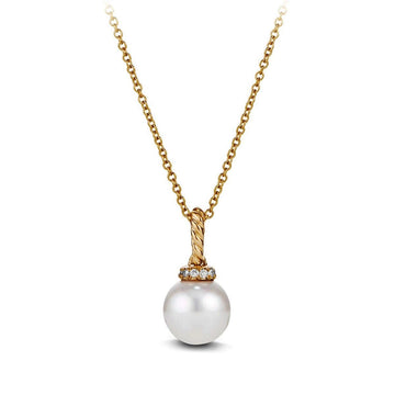 David Yurman Necklaces in Yellow Gold containing Multi-gemstone, Diamond, Pearl N12854D88DPEDI18