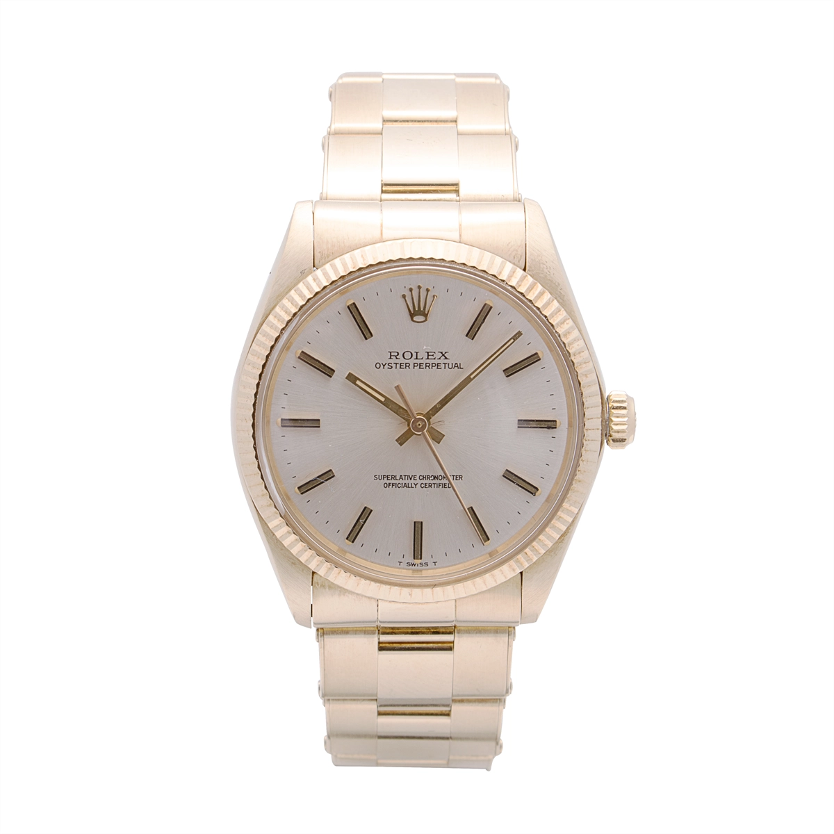 Rolex Oyster Perpetual 14K Yellow Gold Silver Dial 34mm  display picture 2