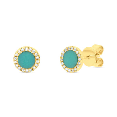 csv_image Earrings Earring in Yellow Gold containing Multi-gemstone, Diamond, Turquoise 369598
