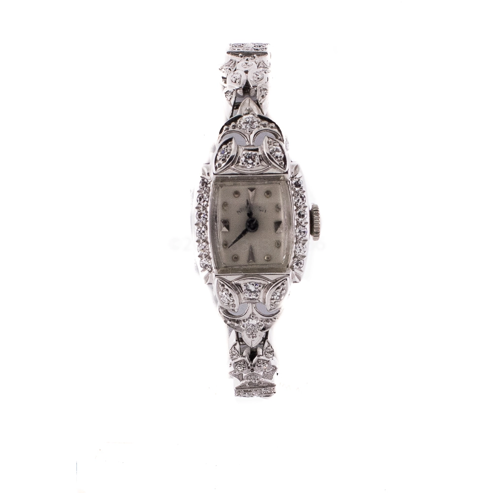 Preowned Hamilton watch in White Gold Preowned, Daily Wind, 14K