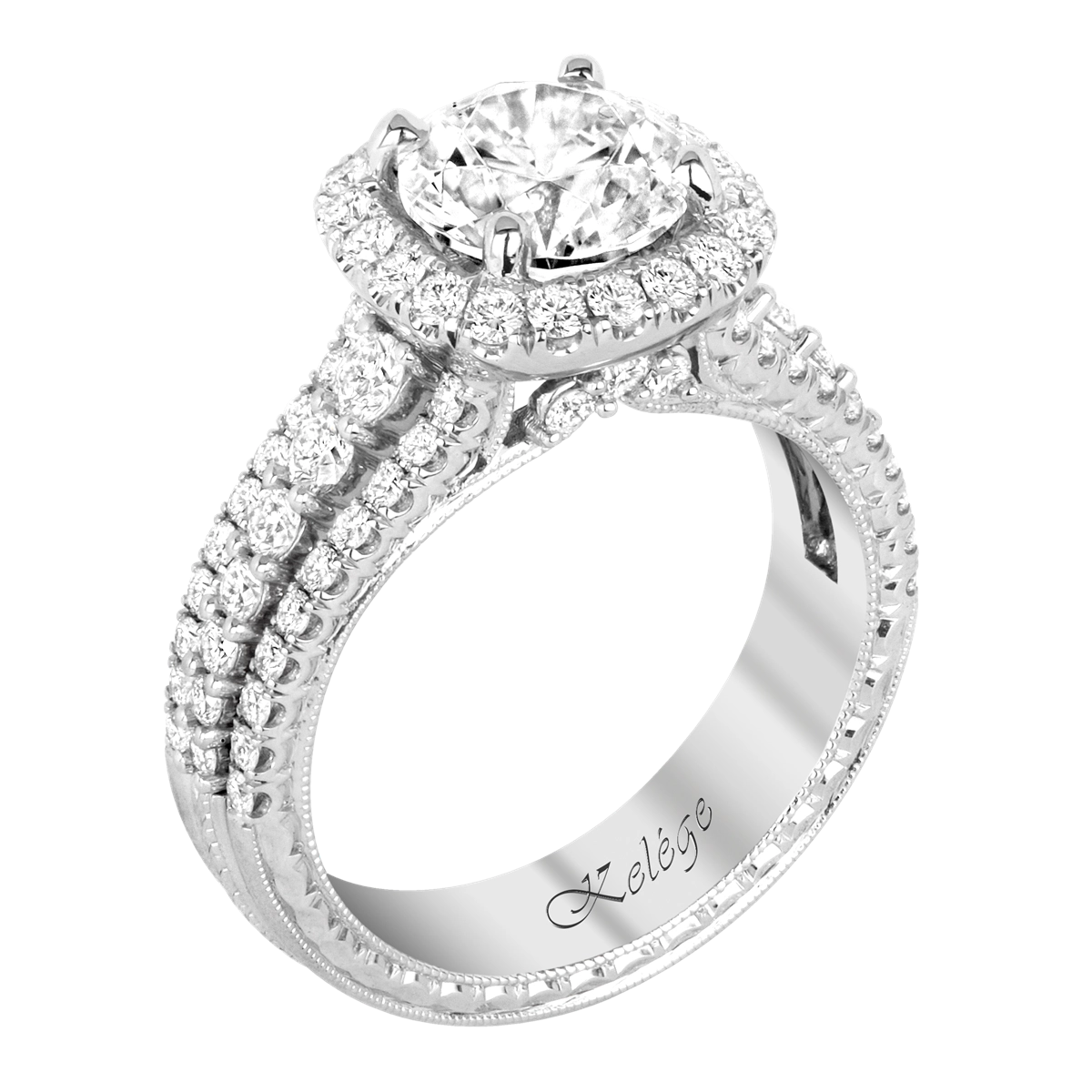 Jack Kelege Engagement Rings in White Gold containing Diamond KGR1178