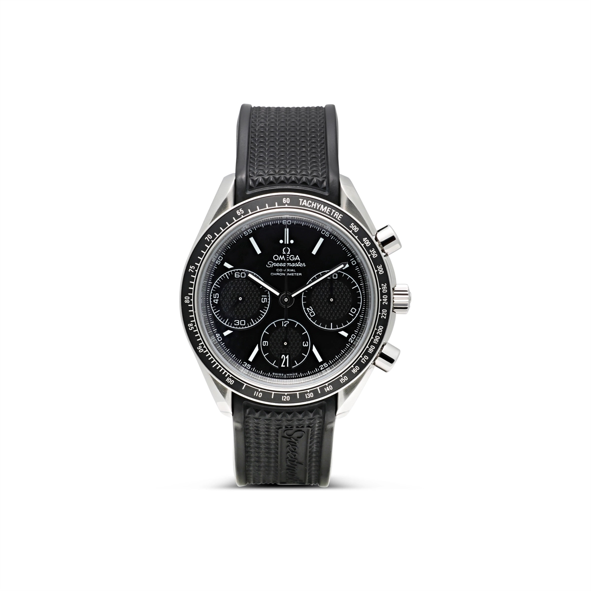 Omega Speedmaster Racing Chronograph Black Dial Rubber 40mm Automatic Preowned