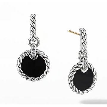 David Yurman Earrings in Silver containing Black onyx, Multi-gemstone, Diamond E17016DSSDBODI