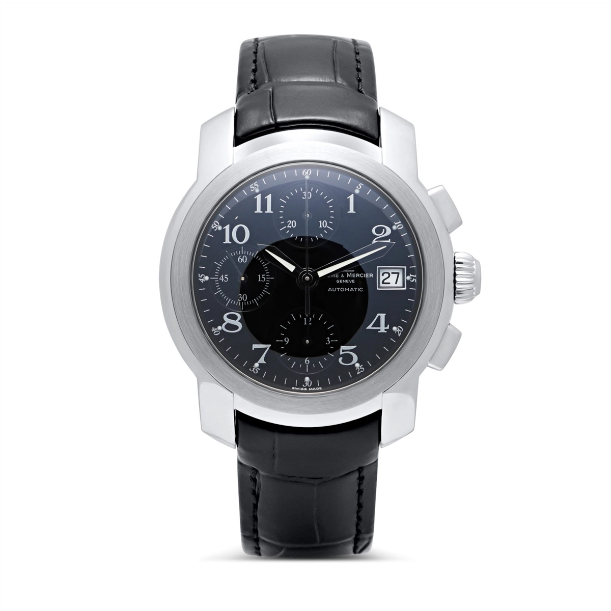 Baume Mercier Capeland Chronograph Black Dial Rubber Strap 39mm Automatic