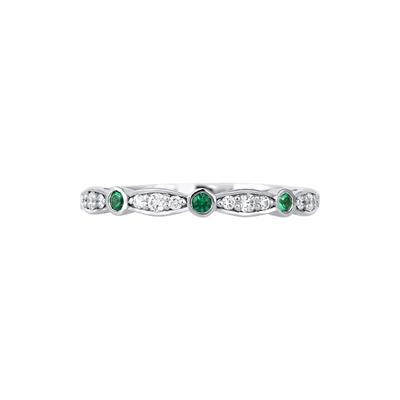 csv_image Tacori Ring in White Gold containing Multi-gemstone, Diamond, Emerald 47-2 EM W
