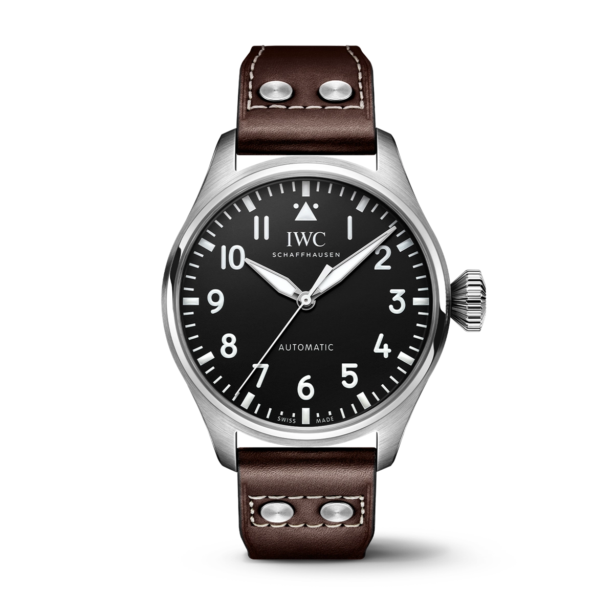 IWC Big Pilot's Watch 43 Stainless Steel Black Dial Brown Calfskin