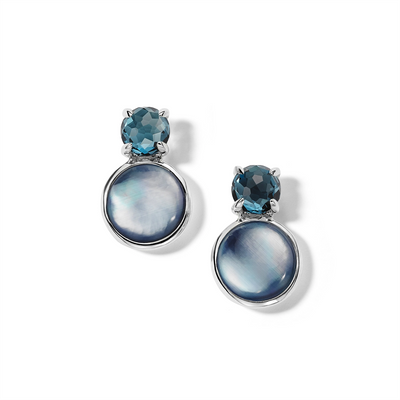 csv_image Ippolita Earring in Silver containing London blue topaz, Mother of pearl, Black onyx, Quartz, Multi-gemstone SE2522LBTTCCQMON