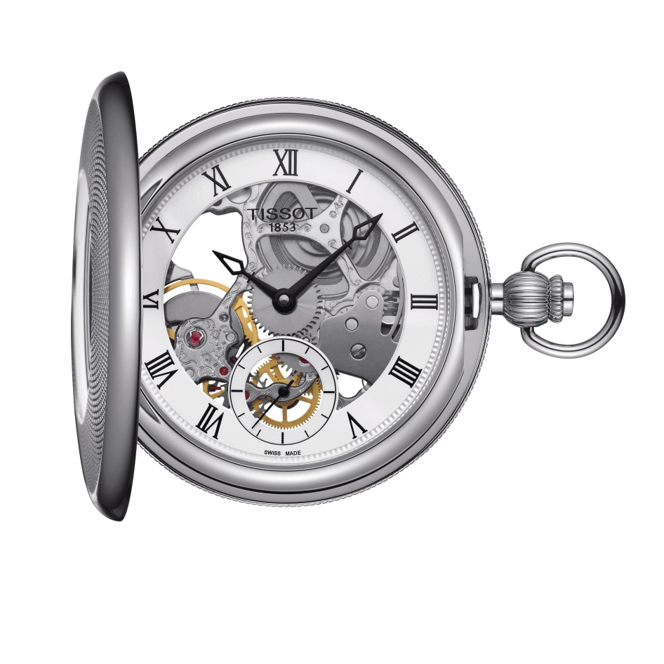 Tissot Bridgeport Mechanical Skeleton Pocket Watch 47.5mm