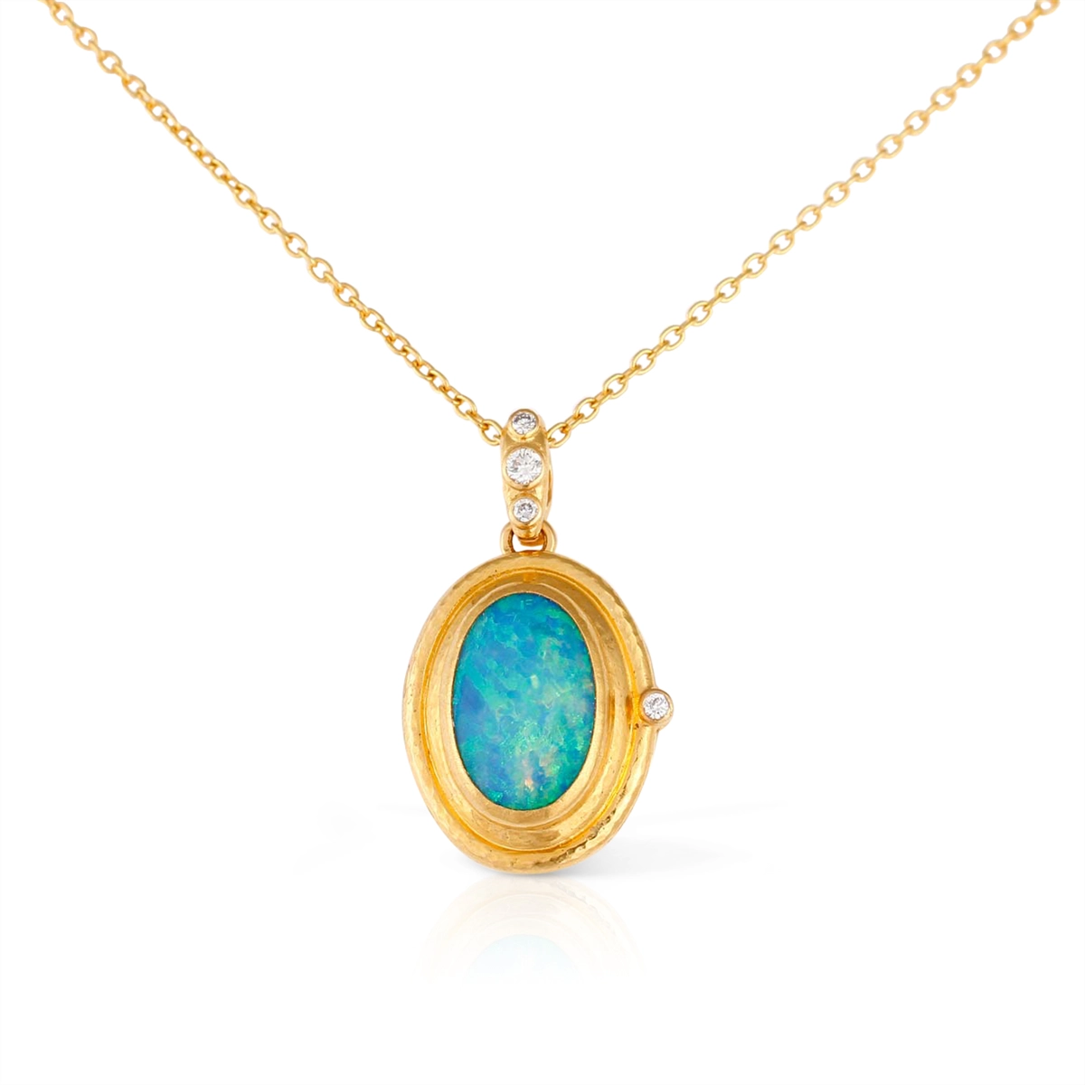 Gurhan One of a Kind 24K Yellow Gold Necklace with Ethiopian Opal