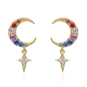 Earrings Earrings in Yellow Gold containing Other, Multi-gemstone, Diamond, Sapphire 422675