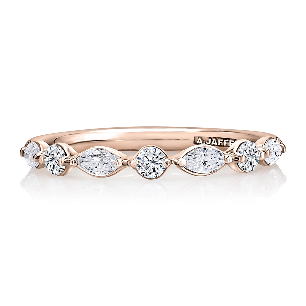 A. Jaffe Wedding Rings in Rose Gold containing Diamond WRC1373H/43-R