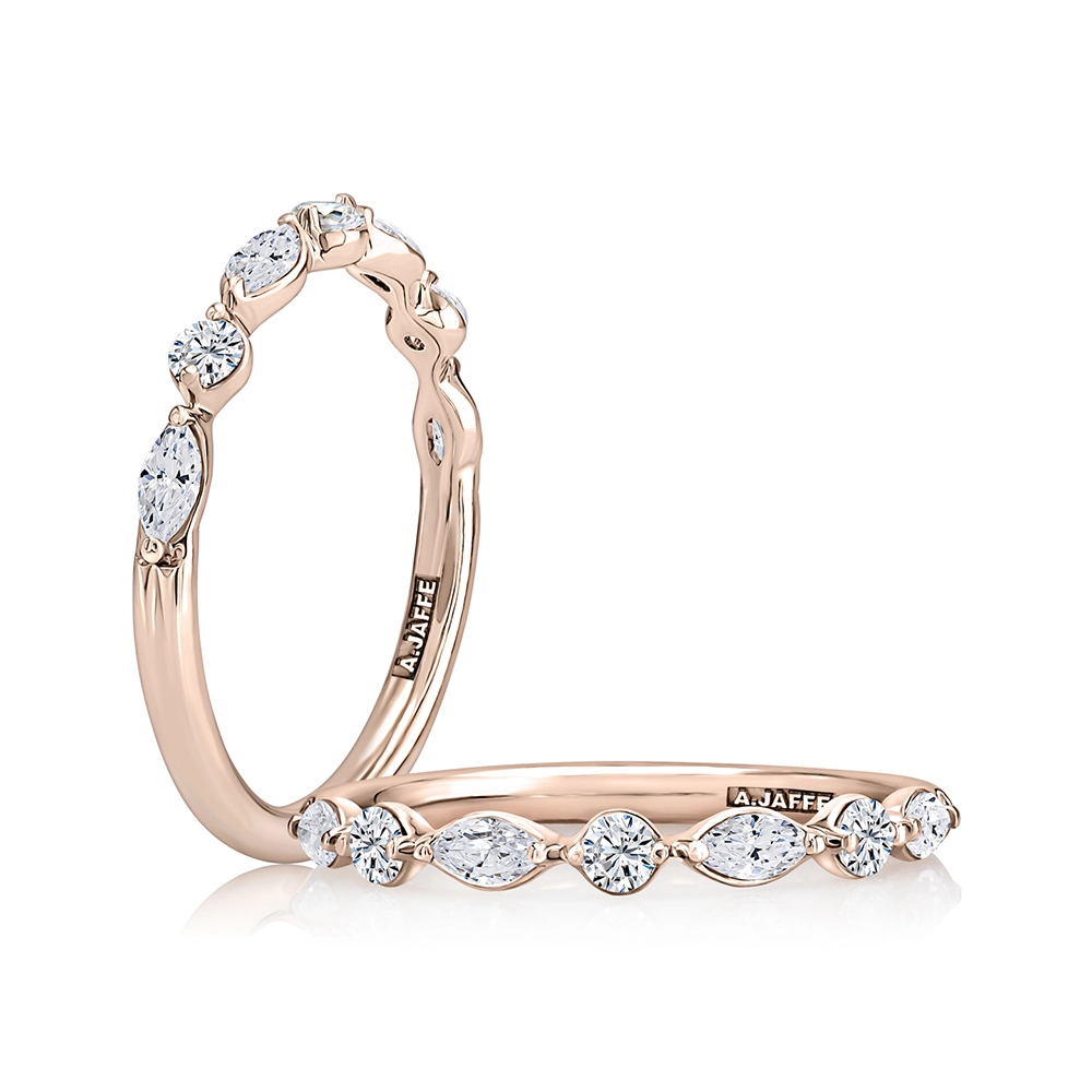 A. Jaffe Wedding Rings in Rose Gold containing Diamond WRC1373H/43-R
