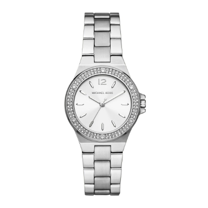 Michael Kors Mini Lennox Pave Silver Tone Watch