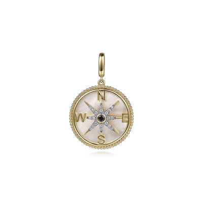 csv_image Gabriel & Co Pendant in Yellow Gold containing Mother of pearl, Multi-gemstone, Diamond, Sapphire PT6598Y45MC