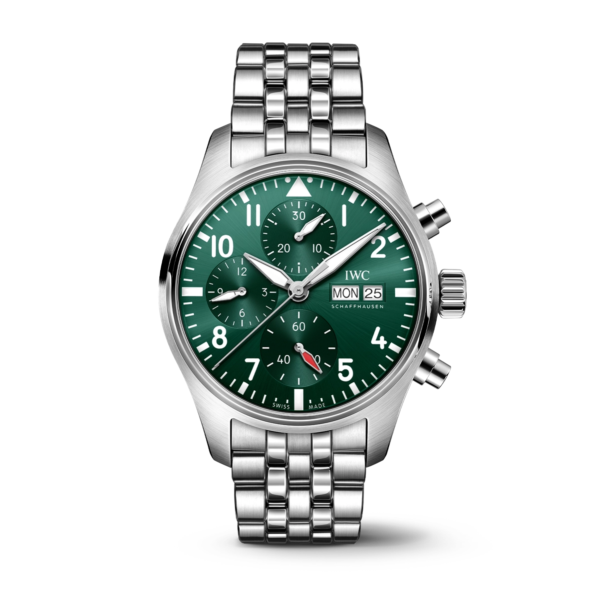 IWC Pilot's Watch Chronograph 41 Green Dial Stainless Steel Day