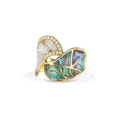 csv_image Frederic Sage Ring in Yellow Gold containing Mother of pearl, Other, Multi-gemstone, Diamond R1688AWN-4-YAW