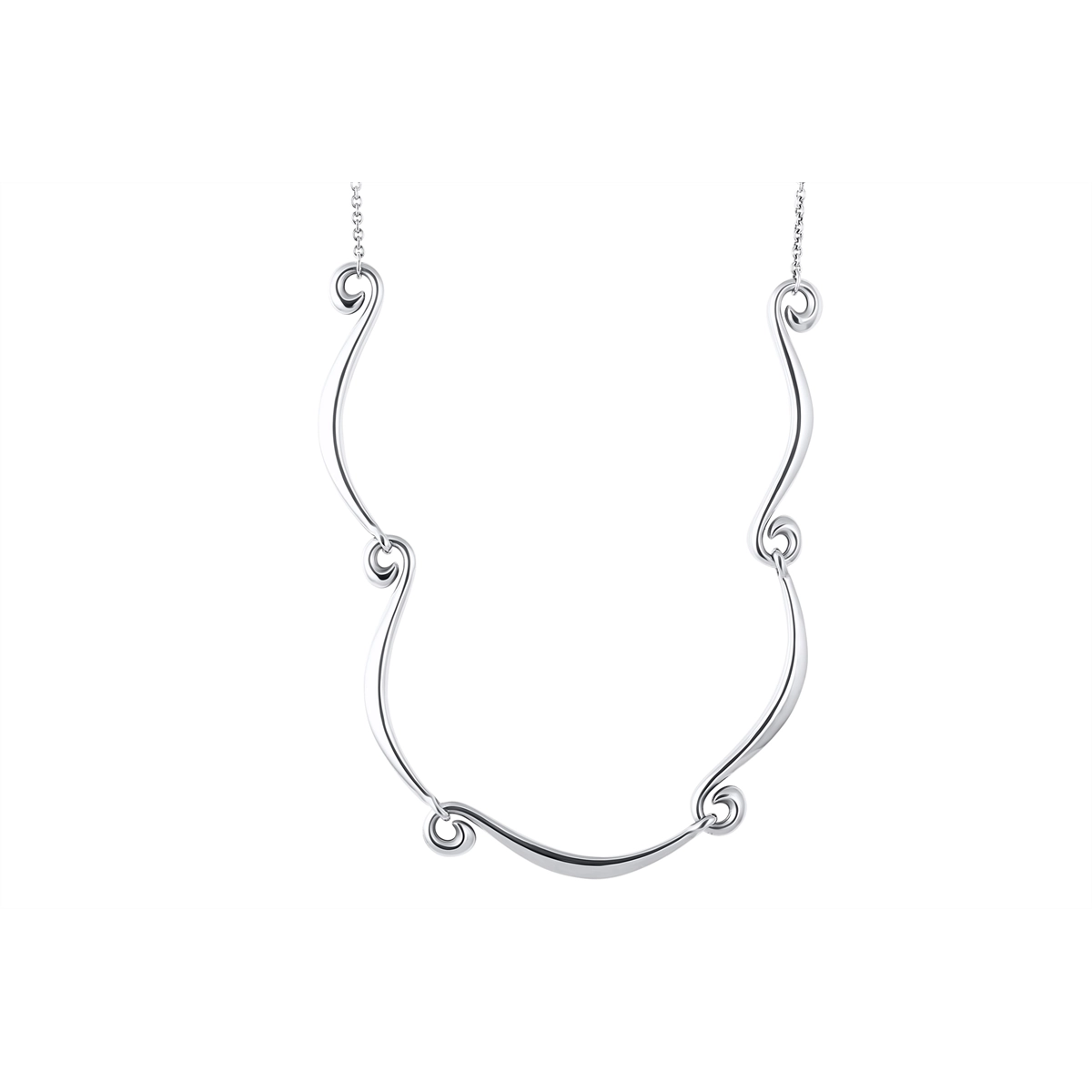 James Avery Sterling Silver Curved Wave Bar Necklace (Estate Estimat