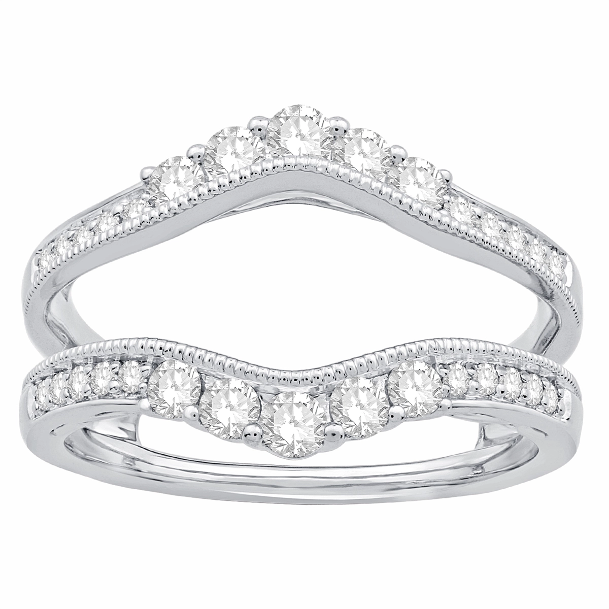 14K White Gold Gradual Diamond Ring Guard Meierotto Jewelers