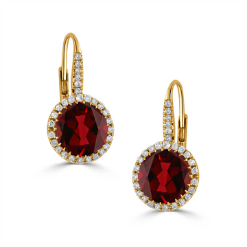 Doves Earrings in Yellow Gold containing Garnet, Multi-gemstone, Diamond E7899GT