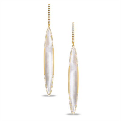 csv_image Doves Earring in Yellow Gold containing Mother of pearl, Quartz, Multi-gemstone, Diamond E8271WMP-1
