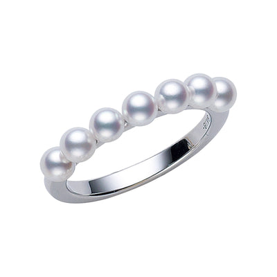 csv_image Mikimoto Ring in White Gold containing Pearl MRQ10045AXXWR065