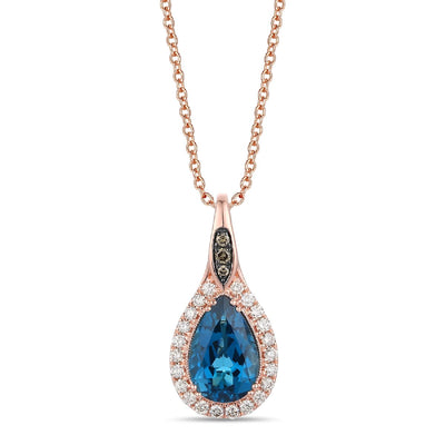 csv_image Le Vian Necklace in Rose Gold containing Blue topaz , Multi-gemstone, Diamond TSRY46