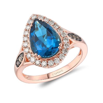 csv_image Le Vian Ring in Rose Gold containing Blue topaz , Multi-gemstone, Diamond TSRY45