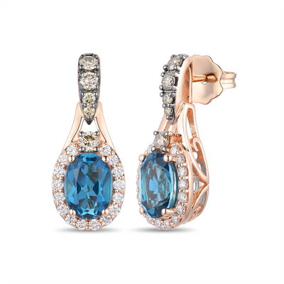csv_image Le Vian Earring in Rose Gold containing Blue topaz , Multi-gemstone, Diamond TTDJ7