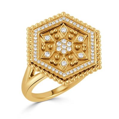 csv_image Doves Ring in Yellow Gold containing Diamond R10417