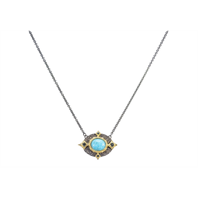 csv_image Armenta Necklace in Mixed Metals containing London blue topaz, Multi-gemstone, Diamond, Turquoise 21772