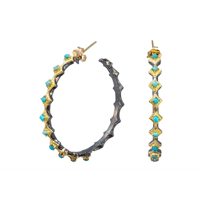 csv_image Armenta Earring in Mixed Metals containing Turquoise 21812