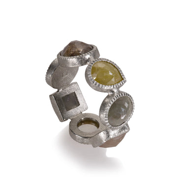 Todd Reed Rings in Platinum/Palladium containing Other, Multi-gemstone, Diamond TRDR572-PD11