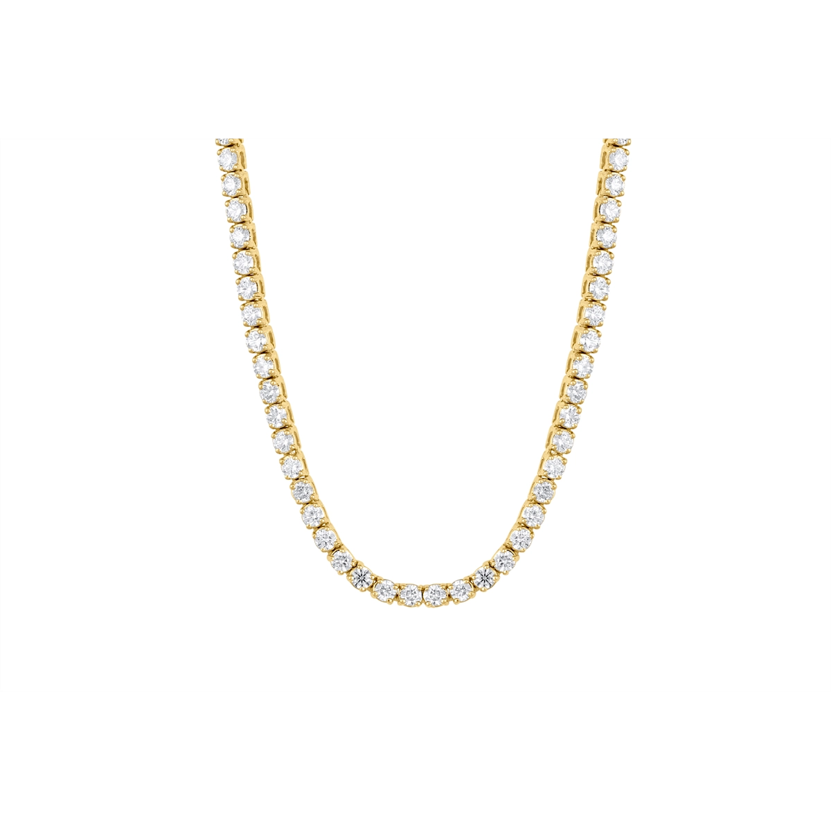 14K Yellow Gold Diamond Tennis Necklace, 16.5 inch – Meierotto