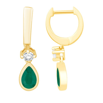 Earrings Earrings in Yellow Gold containing Multi-gemstone, Diamond, Emerald 449924