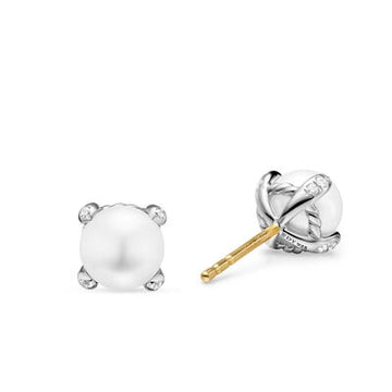 David Yurman Earrings in Silver containing Multi-gemstone, Diamond, Pearl E18400DSSDPEDI