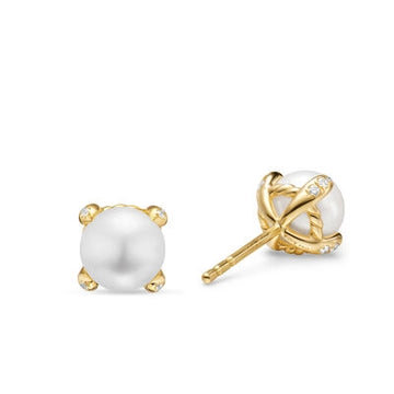 David Yurman Earrings in Yellow Gold containing Multi-gemstone, Diamond, Pearl E18400D88DPEDI