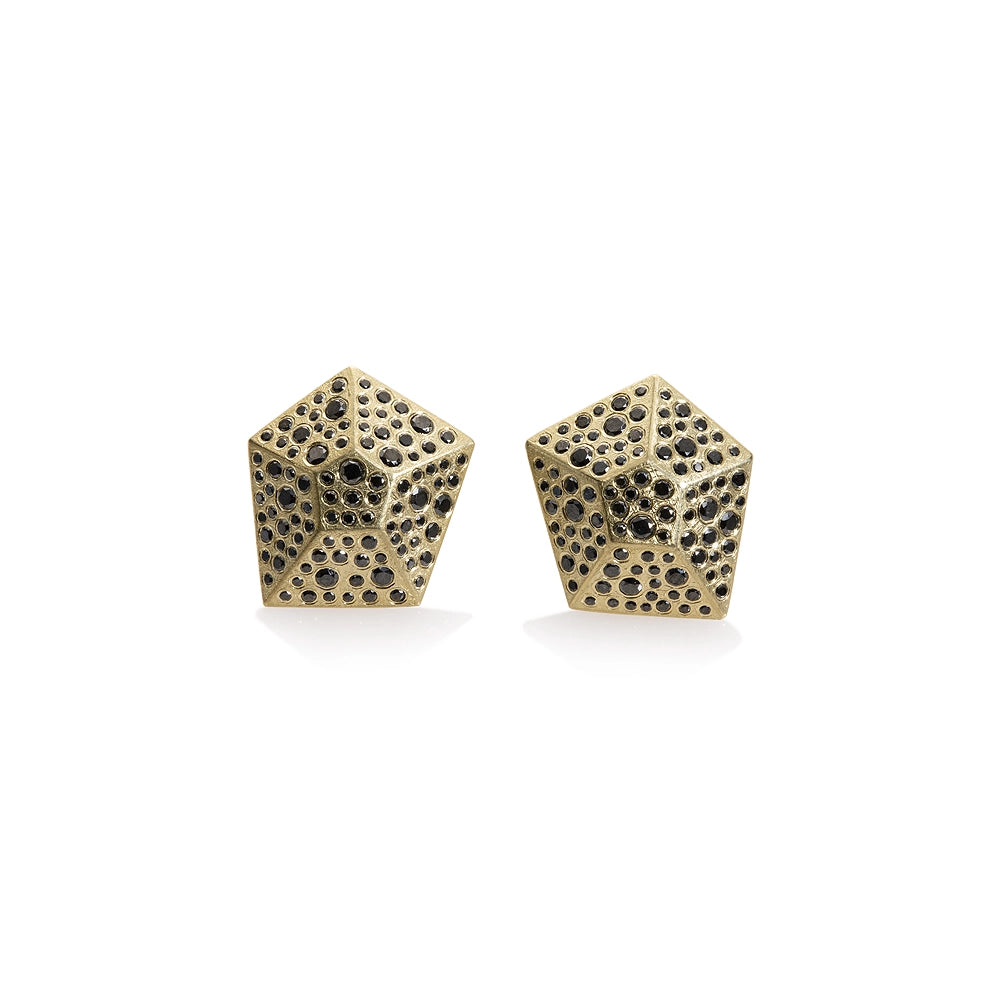 Todd Reed Earrings in Yellow Gold containing Black diamond TRDE5100-4-18KY
