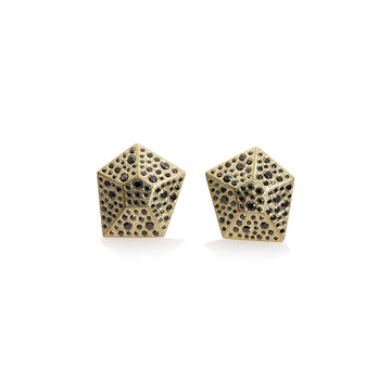 Todd Reed Earrings in Yellow Gold containing Black diamond TRDE5100-4-18KY