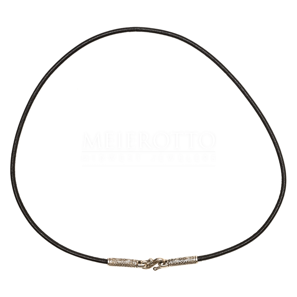 Konstantino Silver Clasp 2.9mm Leather Cord Necklace, 20 inch