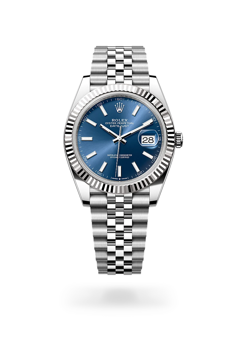 Rolex Datejust in White Rolesor - combination of Oystersteel and white gold, M126334-0002 - Meierotto Jewelers