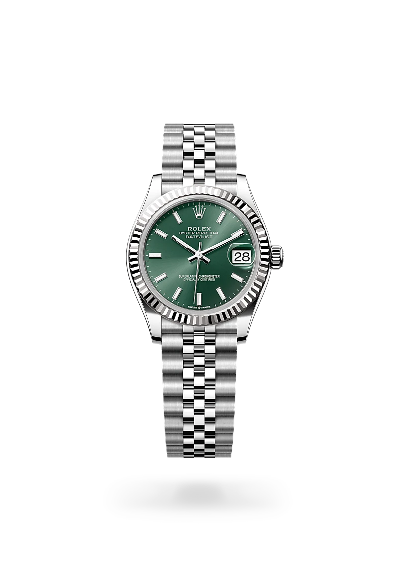 Rolex Datejust in White Rolesor - combination of Oystersteel and white gold, M278274-0018 - Meierotto Jewelers