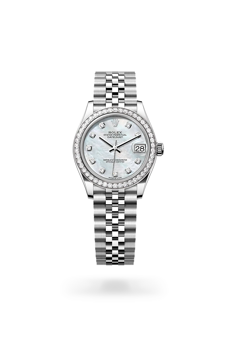 Rolex Datejust in White Rolesor - combination of Oystersteel and white gold, M278384RBR-0008 - Meierotto Jewelers