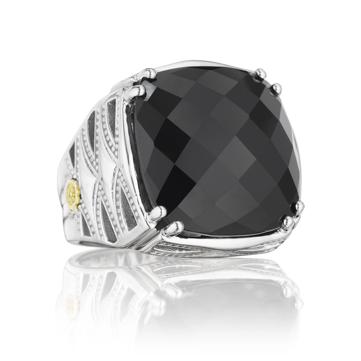 Tacori Rings in Mixed Metals containing Black onyx SR13119