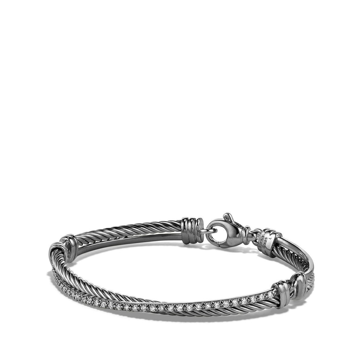 David Yurman Bracelets in Silver containing Diamond B06565LSSADIM