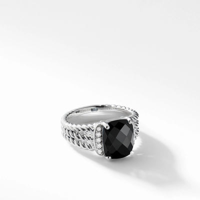 David Yurman Rings in Silver containing Black onyx, Multi-gemstone, Diamond R11028DSSABODI7