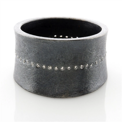 Todd Reed Rings in Silver containing Diamond TRDR381-1MM-WH
