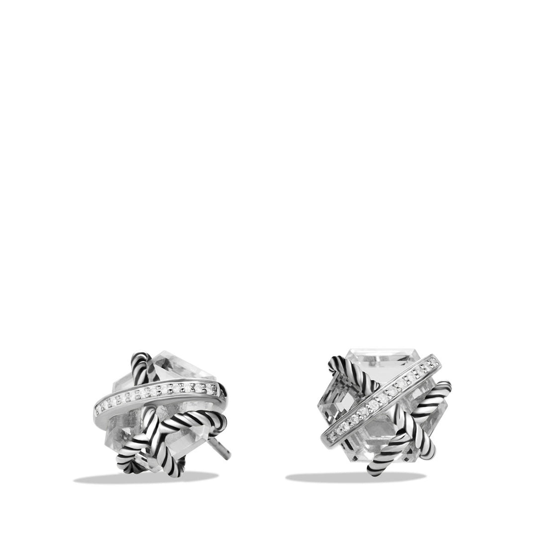 David Yurman Earrings in Silver containing Quartz, Other, Multi-gemstone, Diamond E11345DSSACRDI