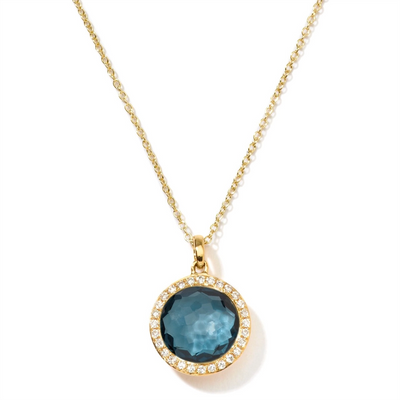 csv_image Ippolita Necklace in Yellow Gold containing London blue topaz, Multi-gemstone, Diamond GN266LBTDIA