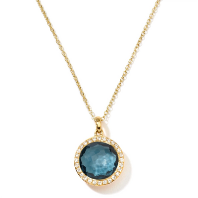 Ippolita Necklaces in Yellow Gold containing London blue topaz, Multi-gemstone, Diamond GN266LBTDIA