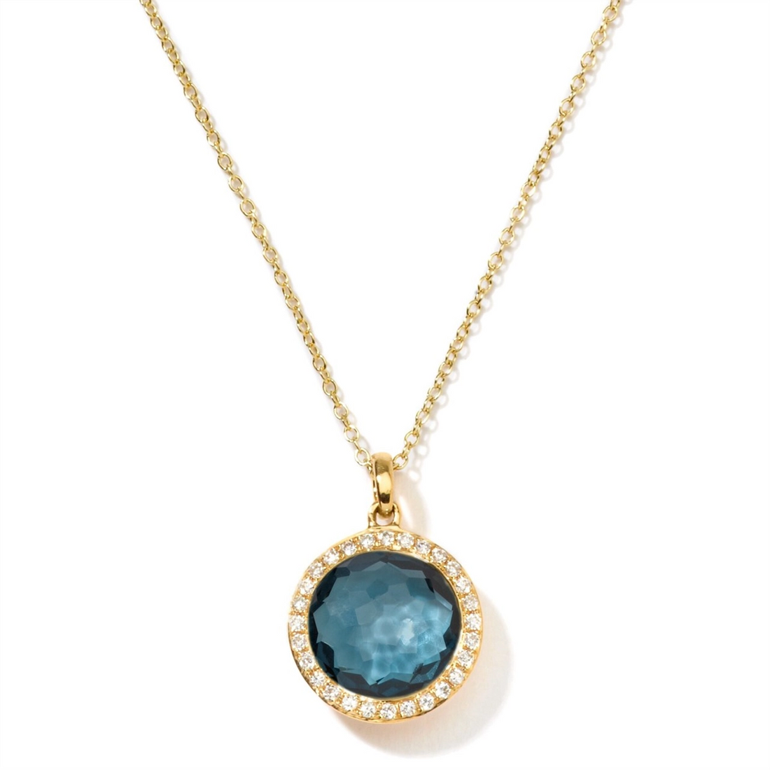 Ippolita Necklaces in Yellow Gold containing London blue topaz, Multi-gemstone, Diamond GN266LBTDIA